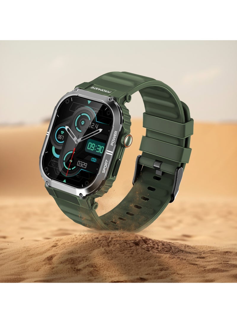 PROMATE Smartwatch Designed for athletes to withstand tough conditions, SportFit™ technology and Bluetooth connectivity, supports 100+ sports modes, with up to 10 days of battery life Green - Image 3
