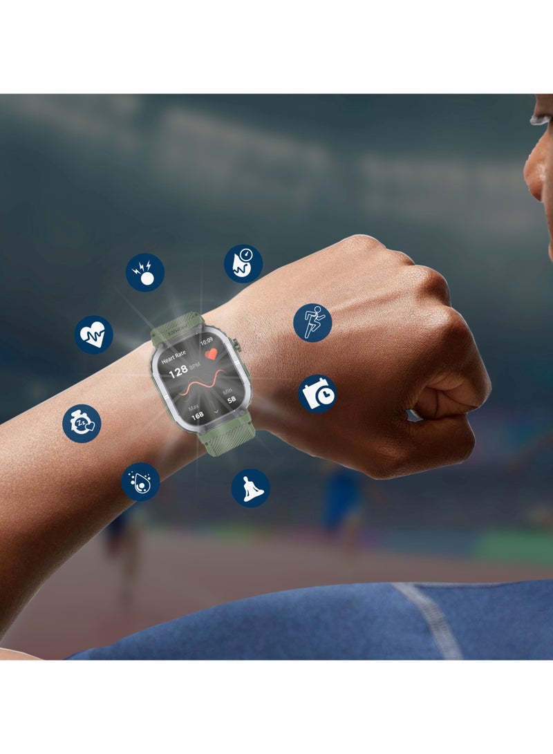PROMATE Smartwatch Designed for athletes to withstand tough conditions, SportFit™ technology and Bluetooth connectivity, supports 100+ sports modes, with up to 10 days of battery life Green - Image 4