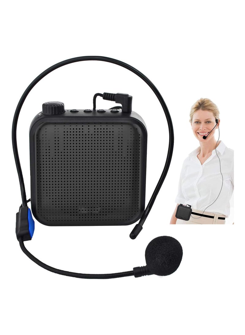 SYOSI Voice Amplifier with Wired Microphone Headset, Voice Amplifier, 12W Rechargeable PA System (1200mAh) with Wired Microphone for Teachers, Coaches, Tour Guide Personal Microphone Speech Amplifier - Image 1
