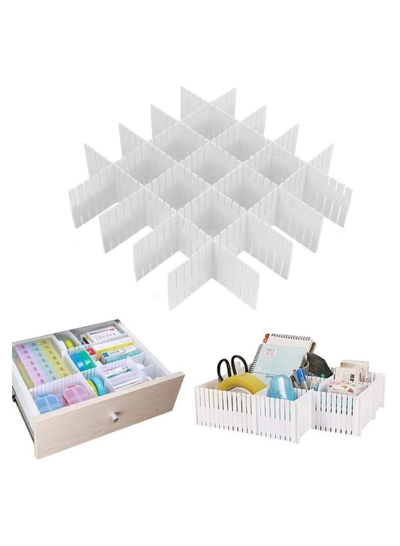 Drawer Divider 8pcs Adjustable Drawer Organizers White DIY Plastic Grid Separators for Kitchen Office Makeup Home Tidy Closet Stationary Underwear Multicolor - Image 1