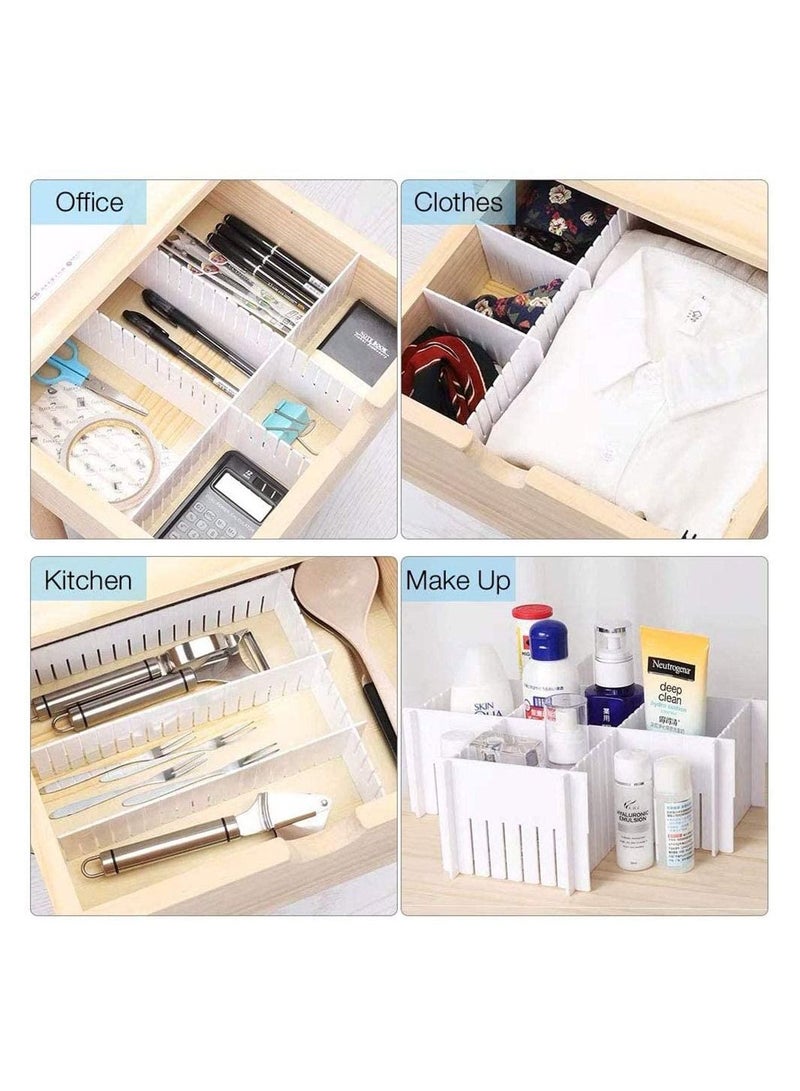 Drawer Divider 8pcs Adjustable Drawer Organizers White DIY Plastic Grid Separators for Kitchen Office Makeup Home Tidy Closet Stationary Underwear Multicolor - Image 4