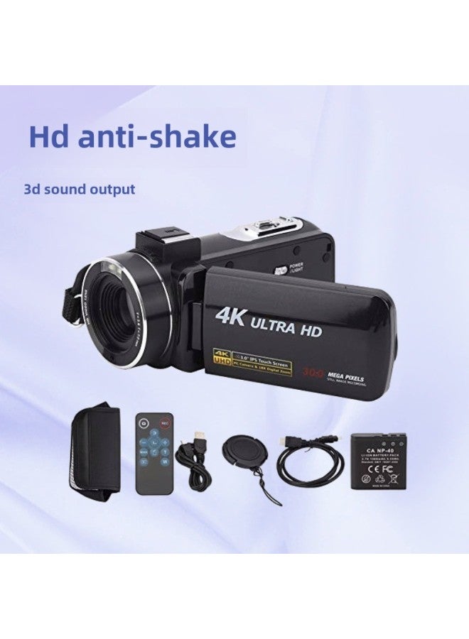 Generic English Ultra HD 30MP ,3.0-inch Touch Screen With Microphone And Remote Control DV4K Camera-Body Color:Standard English Black + Battery  - Image 2