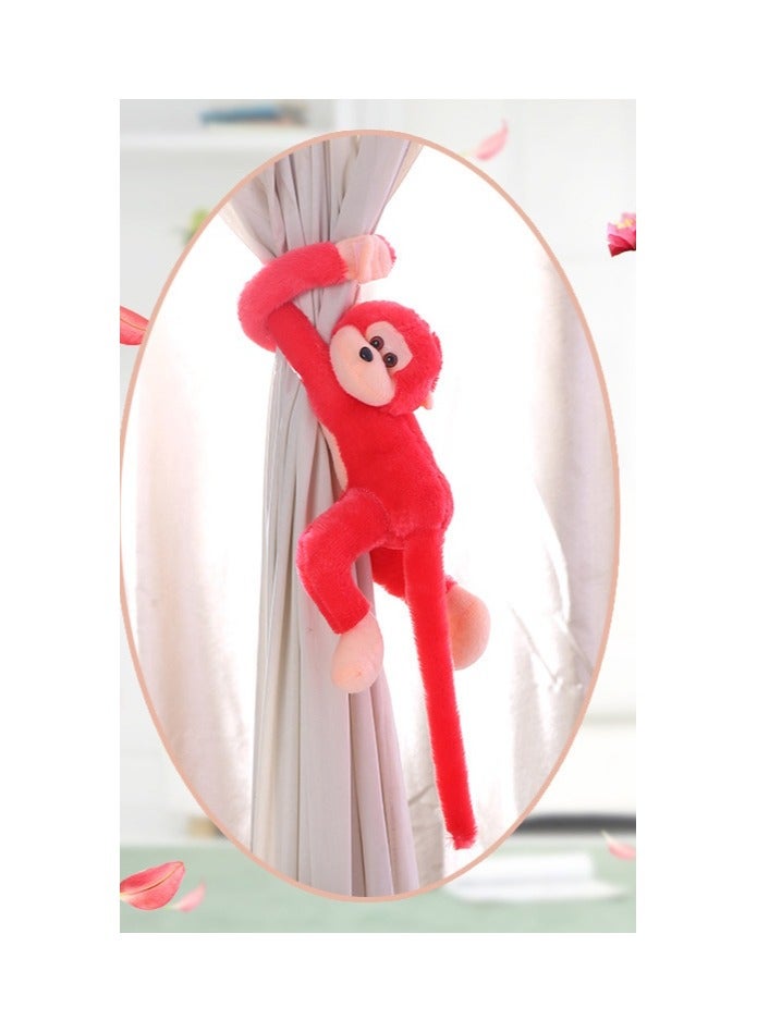 Colorful Long-Armed Monkey Plush Toys Children's Gifts Cute Monkey Doll Home Hanging Ornament Sounding Doll (Red, about 35 inches) - Image 2