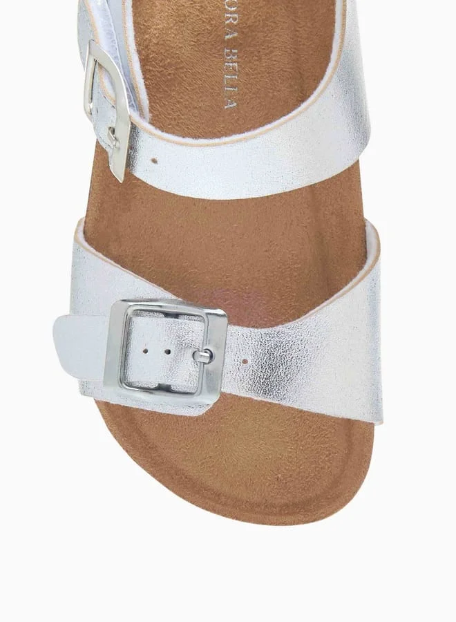 Flora Bella By Shoexpress Girls Solid Sandals With Hook And Loop Closure