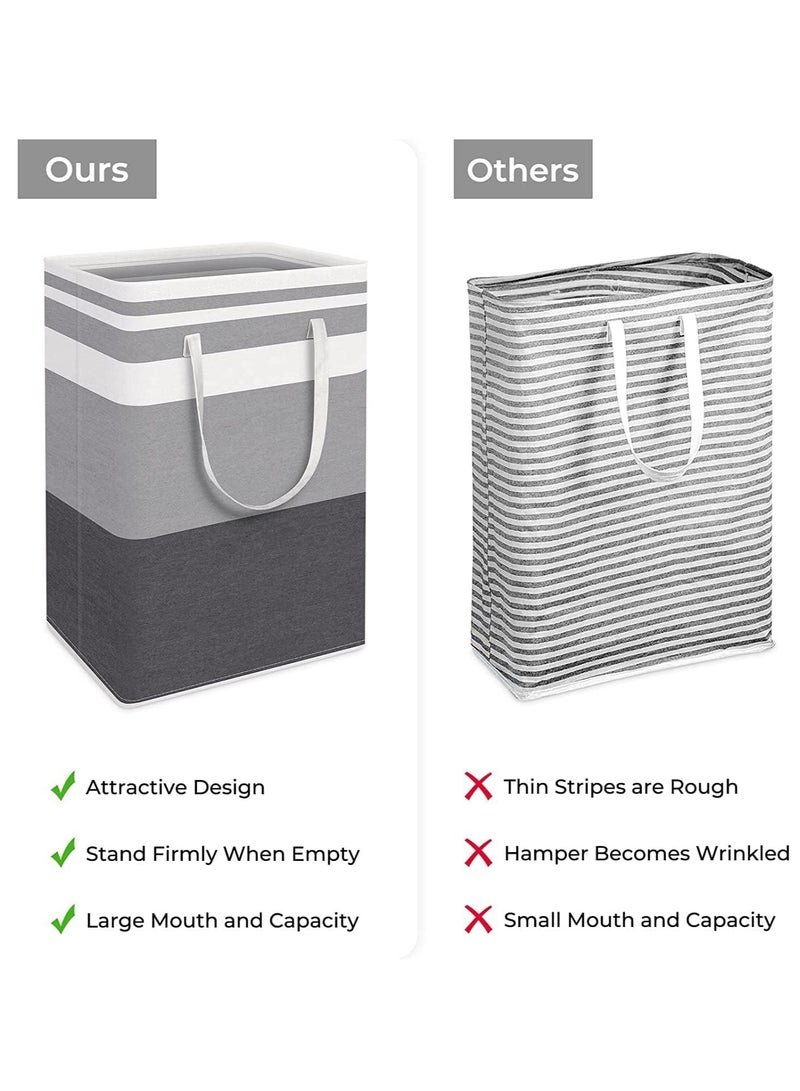 LEDIN Large Laundry Basket, Waterproof, Freestanding Laundry Hamper, Collapsible Tall Clothes Hamper with Extended Handles for Clothes Toys in the Dorm and Family (75L) - Image 2