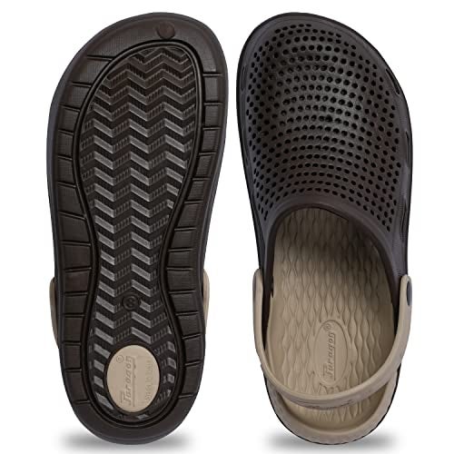 PARAGON EVK10916G Stylish Clogs for Men | Durable, Lightweight and Comfortable | Easy Wear Slip On with Rubberised Sole for Better Grip | Easy Washable | Ideal for Outdoor Use Brown-Beige - Image 5