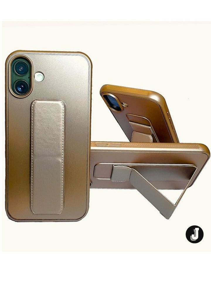 JAJEEK iPhone 16 Plus Desert Titanium Magnetic Car Mount Case – Premium Silicone with Multi-Stand Kickstand & Hand Strap - Image 1