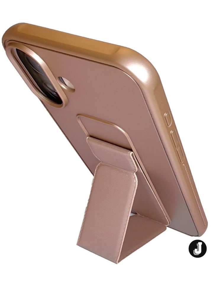 JAJEEK iPhone 16 Plus Desert Titanium Magnetic Car Mount Case – Premium Silicone with Multi-Stand Kickstand & Hand Strap - Image 2