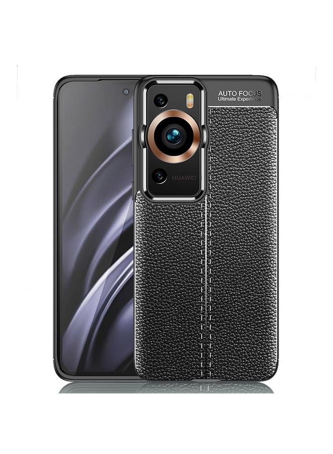 زبون جراب لهاتف Huawei P60 مصنوع من مادة TPU المقاومة للصدمات وملمس الليتشي - Image 1