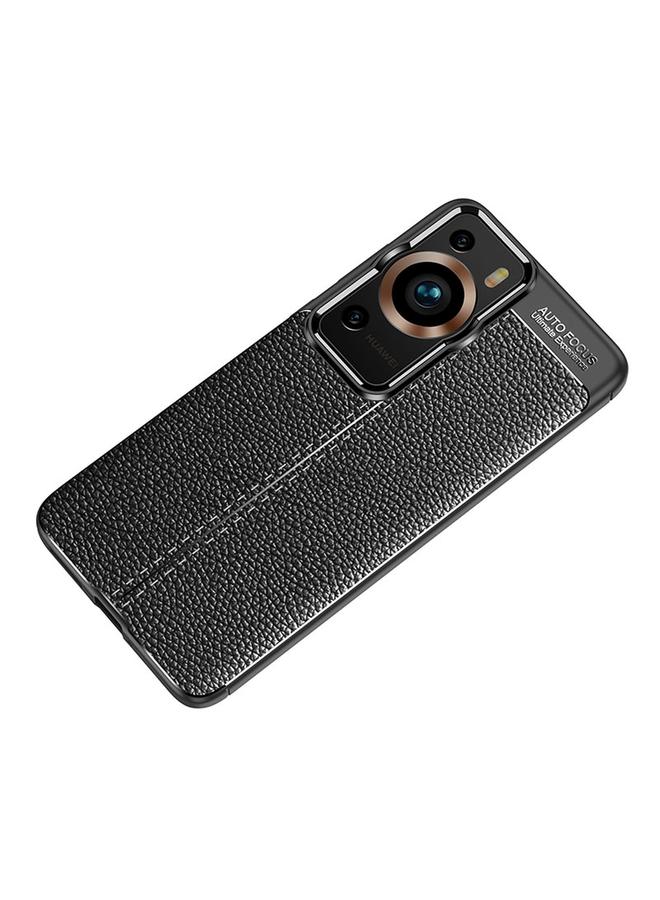 زبون جراب لهاتف Huawei P60 مصنوع من مادة TPU المقاومة للصدمات وملمس الليتشي - Image 2