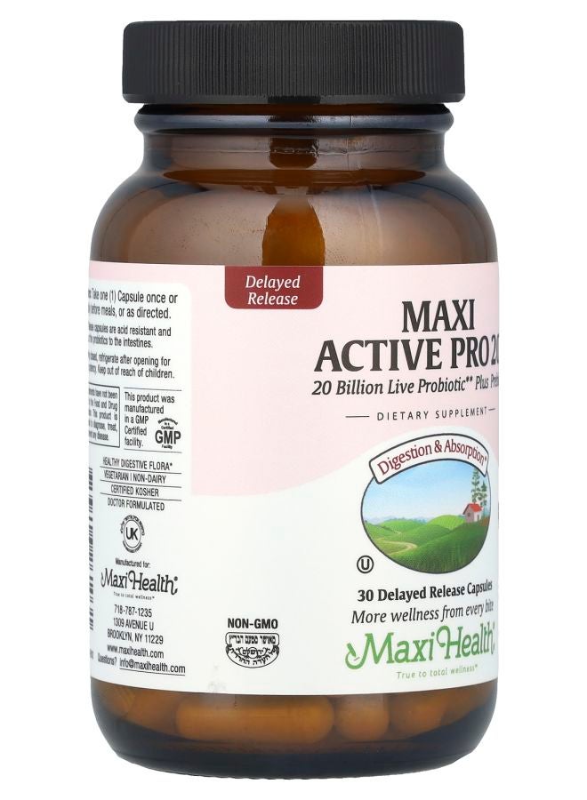 Maxi Health ماكسي أكتيف برو 20™ 20 مليار 30 كبسولة إطلاق مؤجل - Image 2
