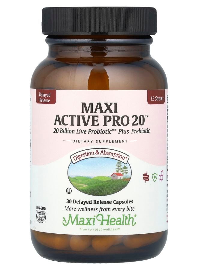Maxi Health ماكسي أكتيف برو 20™ 20 مليار 30 كبسولة إطلاق مؤجل - Image 1