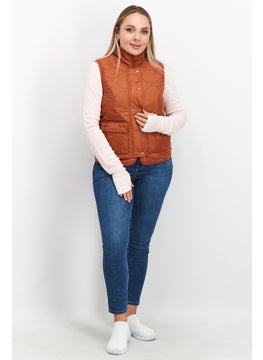 Tchibo Women Sleeveless Quilted Vests, Rust  - Image 4