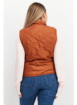 Tchibo Women Sleeveless Quilted Vests, Rust  - Image 3