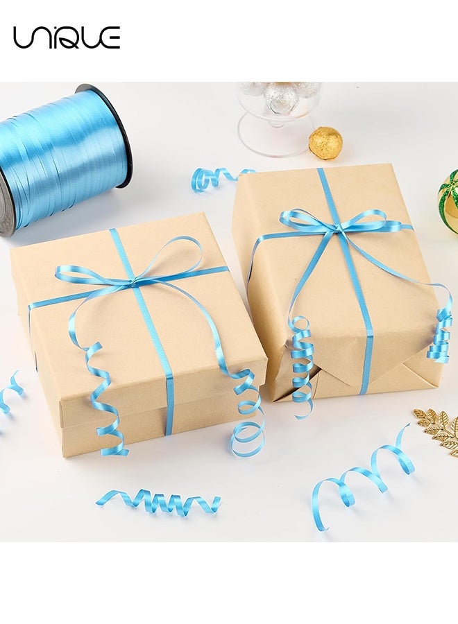 Unique 500 Yards Light Blue Curling Ribbon - Balloon Ribbon - Balloon String for Art&Craft Decor - Gift Wrapping,Ribbons and Bows for New Year Birthday Gifts Graduation Supplies (5mm Wide) - Image 4
