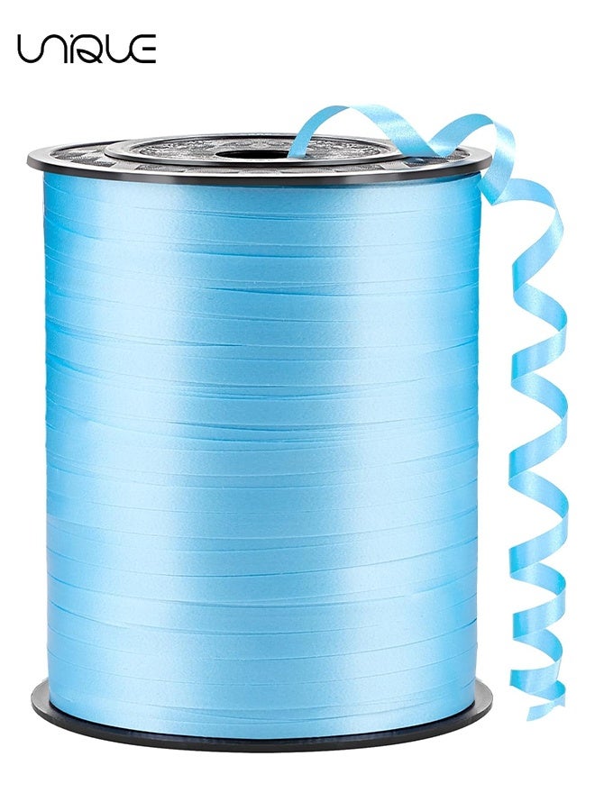 Unique 500 Yards Light Blue Curling Ribbon - Balloon Ribbon - Balloon String for Art&Craft Decor - Gift Wrapping,Ribbons and Bows for New Year Birthday Gifts Graduation Supplies (5mm Wide) - Image 1