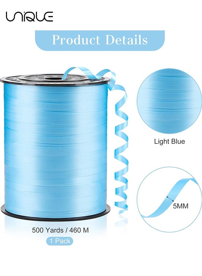 Unique 500 Yards Light Blue Curling Ribbon - Balloon Ribbon - Balloon String for Art&Craft Decor - Gift Wrapping,Ribbons and Bows for New Year Birthday Gifts Graduation Supplies (5mm Wide) - Image 2