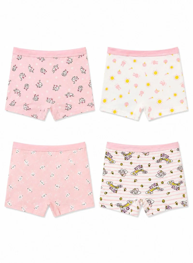 بيبي كلو Girls Cotton Printed Brief Pack of 4