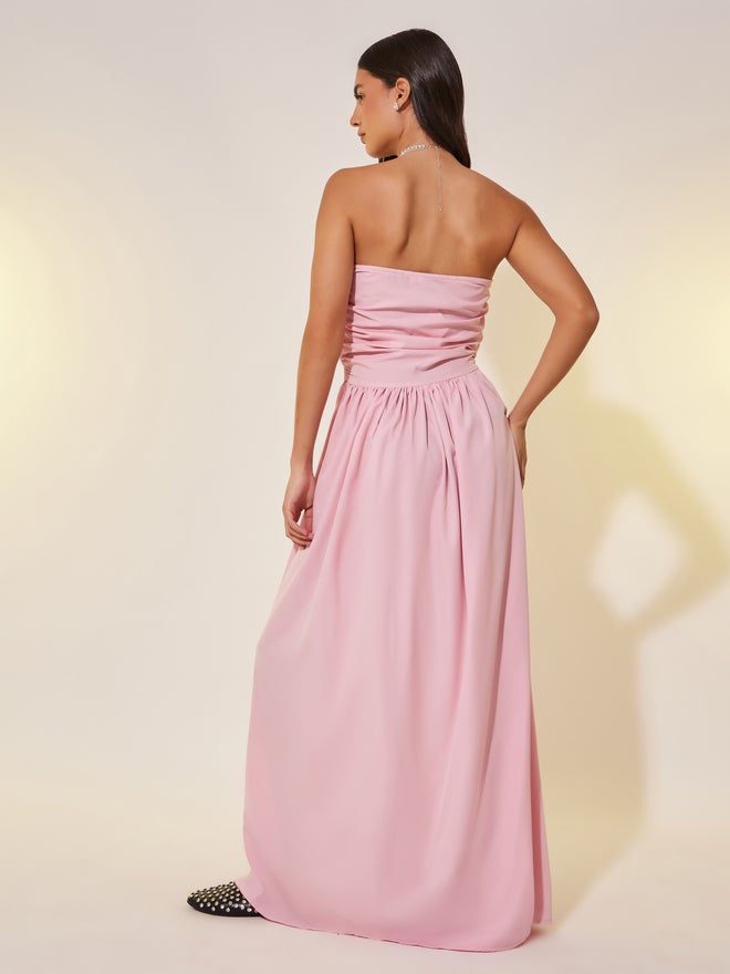 تايك تو فستان وردي بدون حمالات - Image 5