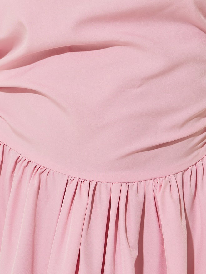 تايك تو فستان وردي بدون حمالات - Image 4