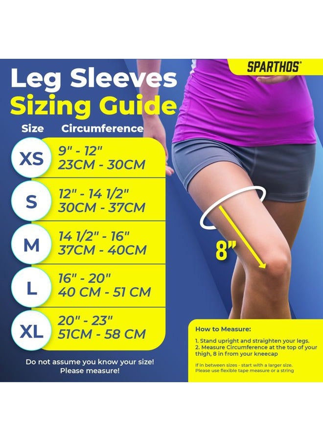 Sparthos Leg Compression Sleeves - Aid in Recovery and Support Active Lifestyle - Innovative Breathable Elastic Blend - Anti Slip, Day & Night Wear - Image 5