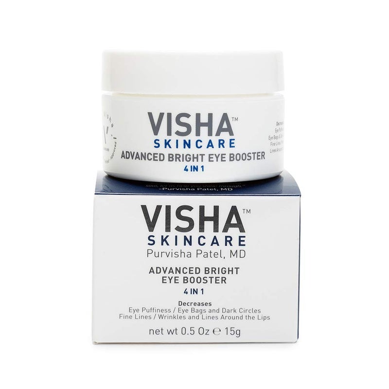 Visha Skincare Advanced Bright Eye Booster  Under Eye Cream for Dark Circles and Puffiness  Anti Wrinkle Eye Cream 05oz