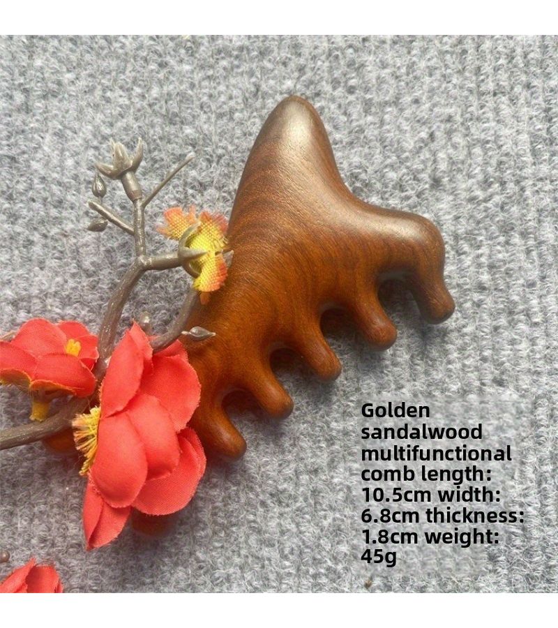 Rosewood Four In One Triangular Comb For Scalp Massage And Facial Meridian - Image 2