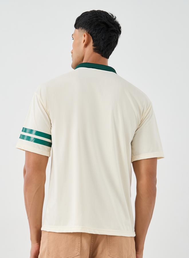 Styli Oversized Varsity Print Polo Neck T-Shirt - Image 5