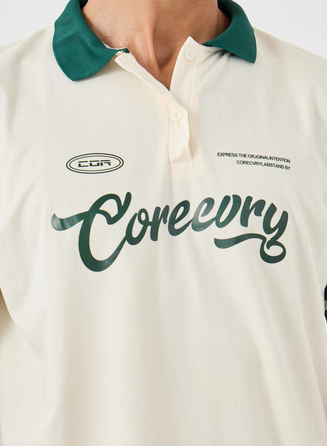 Styli Oversized Varsity Print Polo Neck T-Shirt - Image 4