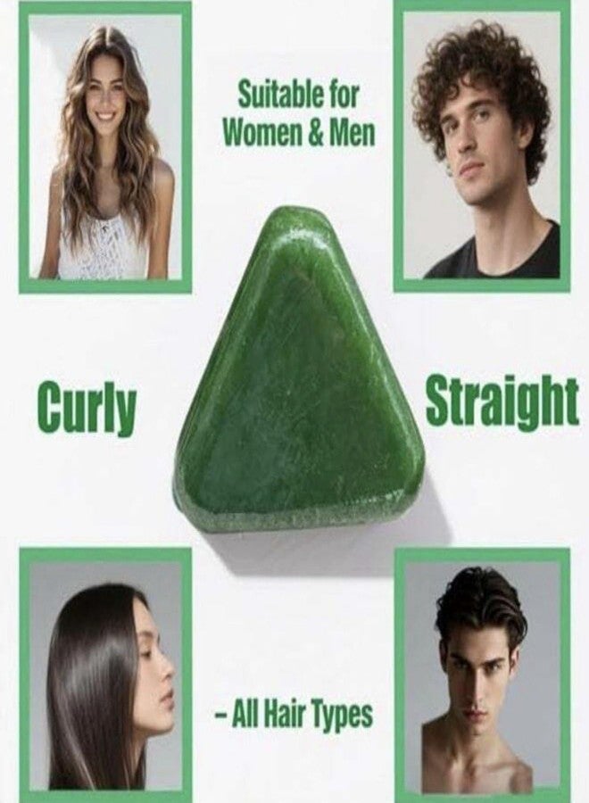 Nature Triangle Shampoo Bar, Nature Seven Green Soap Shampoo, Herbal Smoothening Shampoo Bar | Platycladus Formula (1) - Image 5