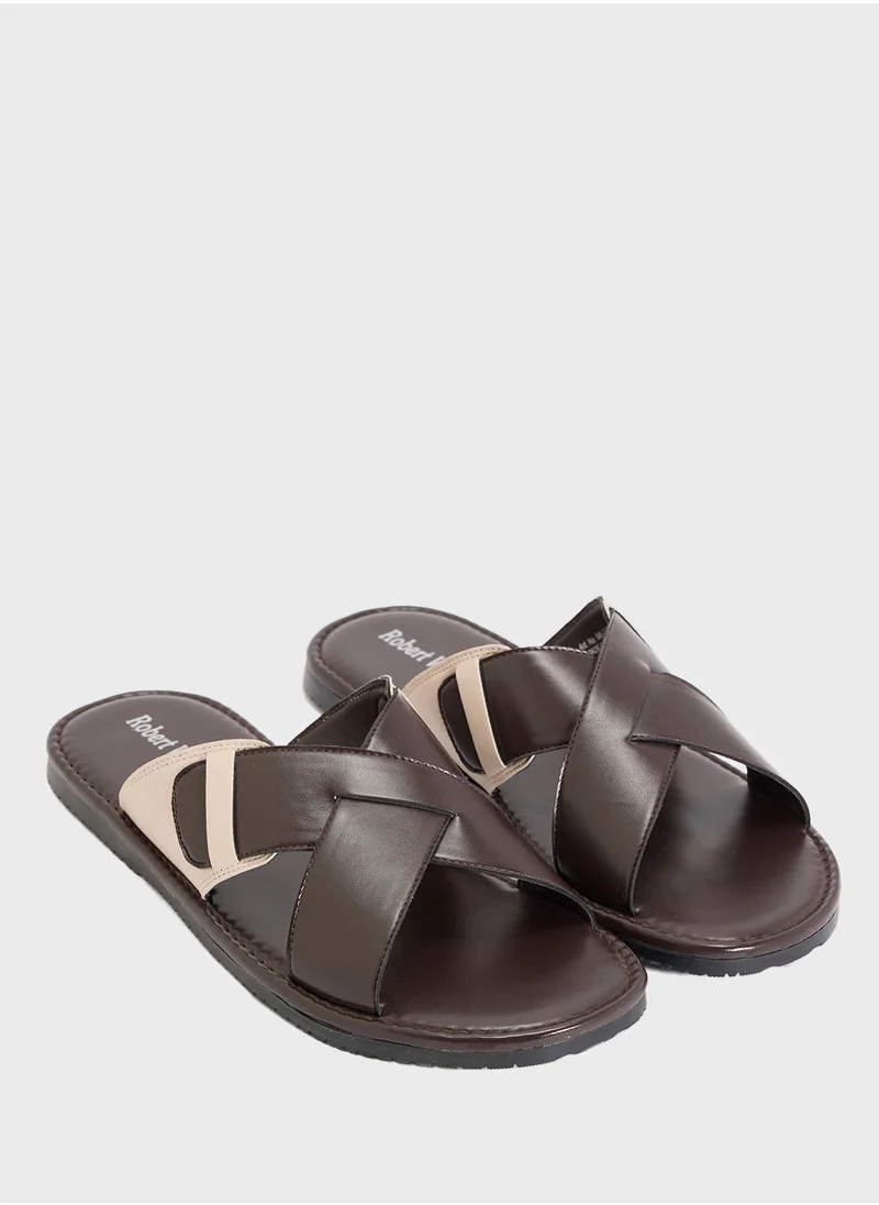 Robert Wood Cross Strap Casual Sandals
