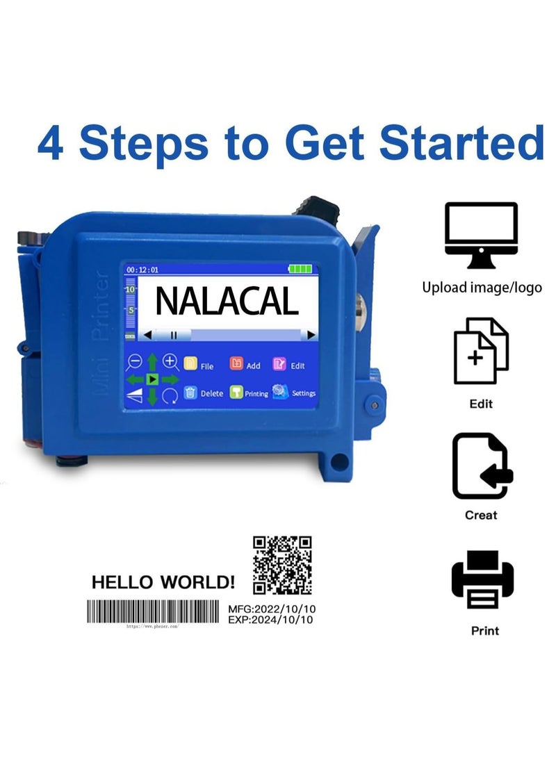 SYOSI Mini Inkjet Printer for All Materials PC11 Plus, 26 Languages and Quick-Drying Ink Cartridge, Portable Pocket Marking Device for Date Time Barcode Logo Qrcode Batch Number Image Icons - Image 3