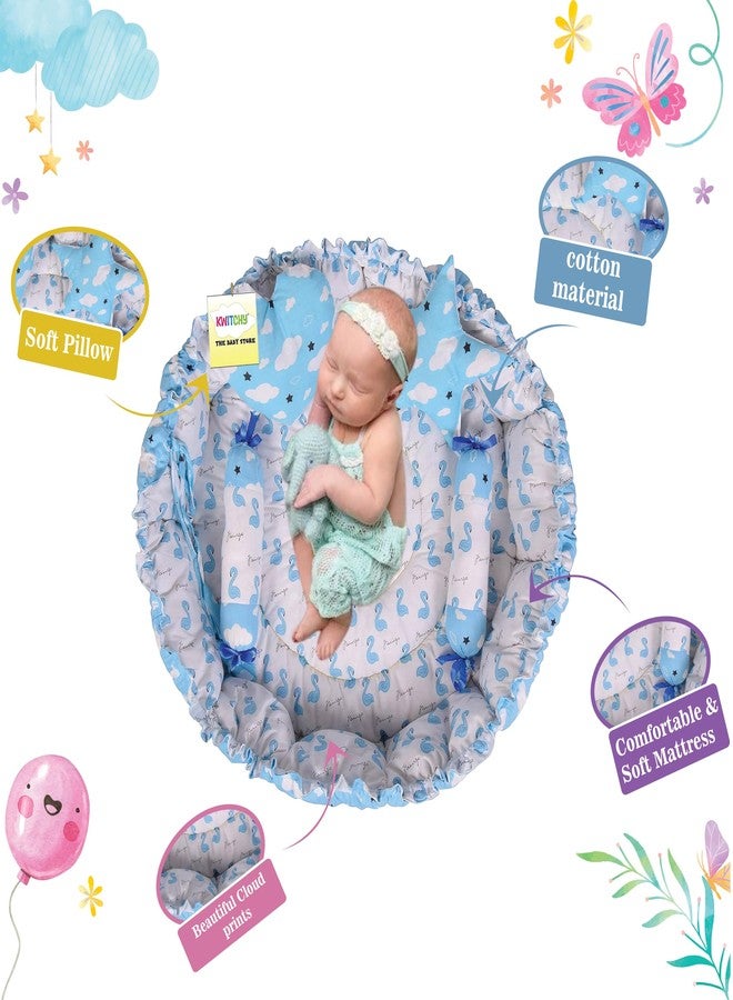 Kwitchy Baby Bed New Born Baby Reversible | Bedding Set | Carry | Cotton | Infants | Products All | Gift | Essentials (0-6 Months) (Blue) - Image 5
