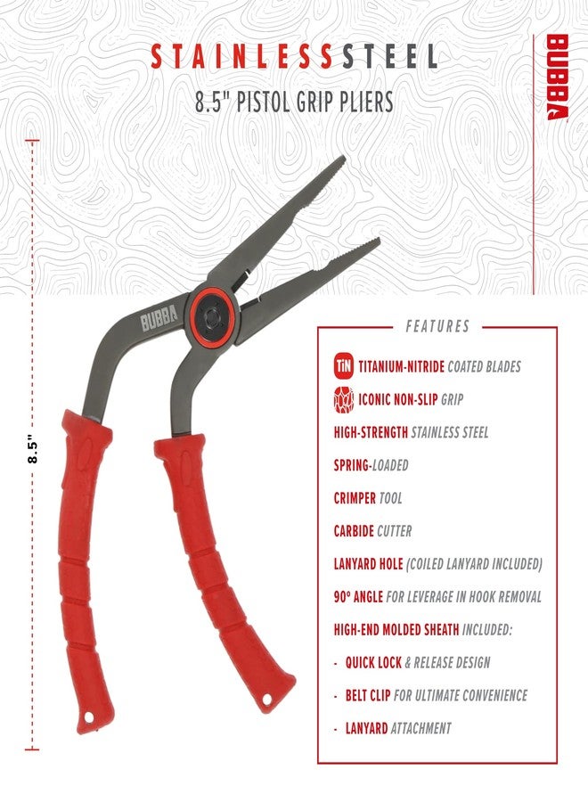 بوبا كماشة BUBBA مقاس 8.5 بوصة بمقبض مسدس من الفولاذ المقاوم للصدأ، مزودة بنابض مع أداة ضغط وقاطع سندان، وحزام تثبيت وغلاف - Image 3
