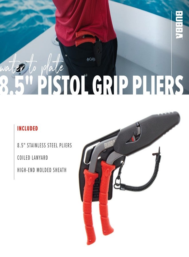 بوبا كماشة BUBBA مقاس 8.5 بوصة بمقبض مسدس من الفولاذ المقاوم للصدأ، مزودة بنابض مع أداة ضغط وقاطع سندان، وحزام تثبيت وغلاف - Image 5