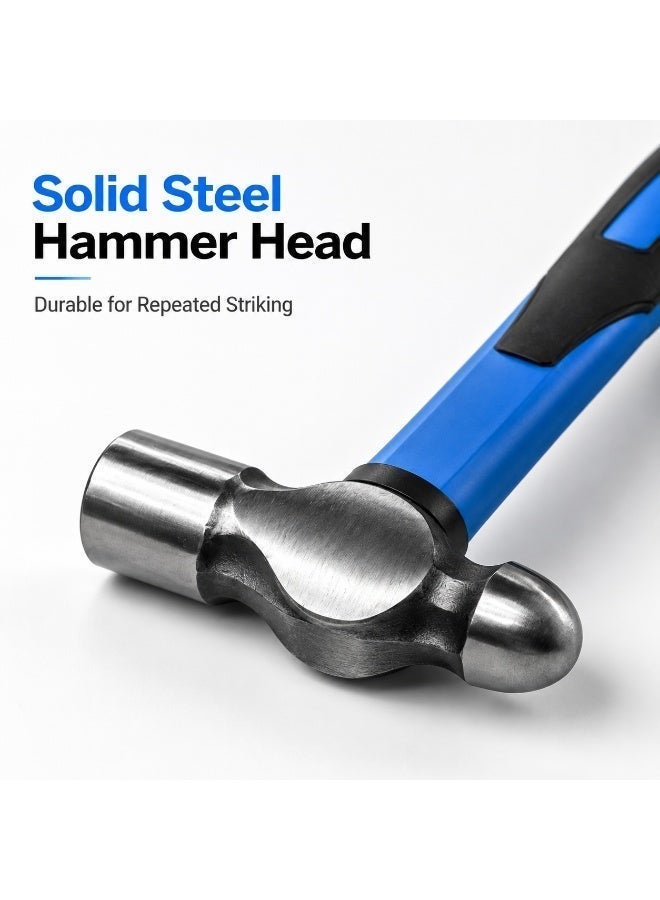 1 lb Fiberglass Handle Ball Pein Hammer with Steel Head and Non-Slip Grip, Heavy Duty Hand Tool for Workshop, Garage, Metalwork and DIY WK-17052 - Image 4