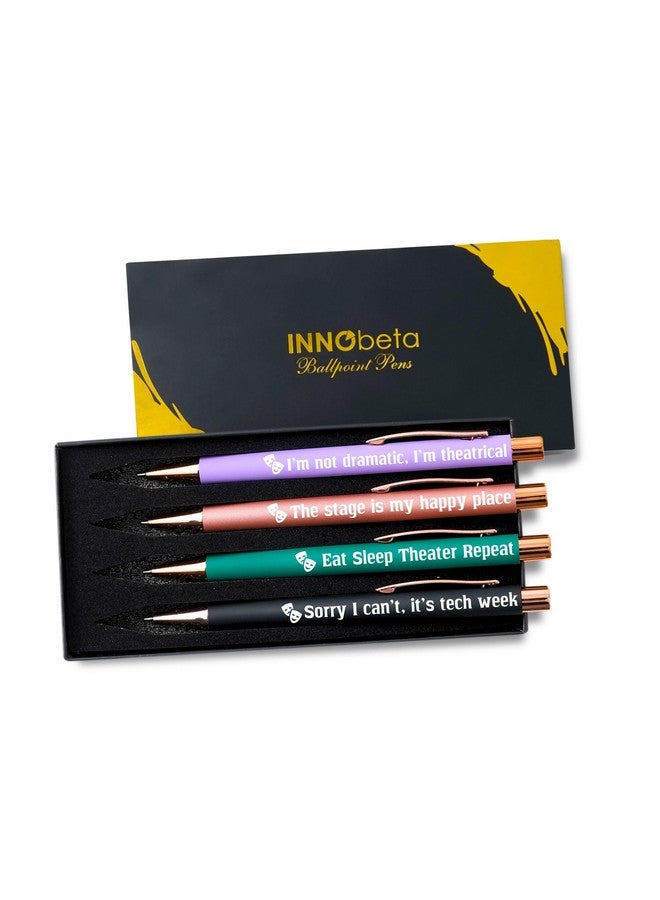 INNObeta Theater Gifts For Women Men, Ballpoint Pen Set Of 4 With Quotes, Musical Broadway Theatre Lover Gift For Friends, Actors - Image 1