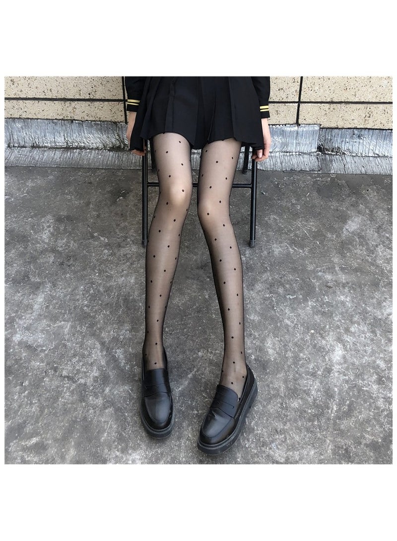 Fashionable Women's Stockings 10D ultra-thin Polka Dot Pattern Tight Fitting Pantyhose - Image 1