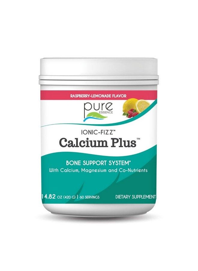 PURE ESSENCE LABS - Ionic Fizz Calcium Plus By Pure Essence Perfect Calcium/Magnesium Ratio With Vitamin A B C D And Potassium Strong Bones Raspberry Lemonade 14.82 Oz - Image 1