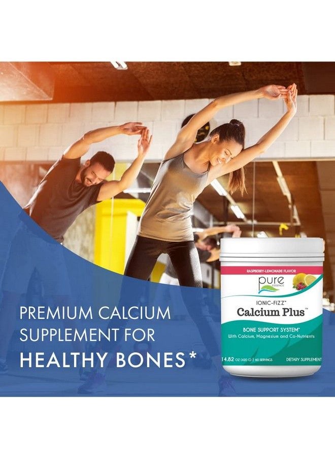 PURE ESSENCE LABS - Ionic Fizz Calcium Plus By Pure Essence Perfect Calcium/Magnesium Ratio With Vitamin A B C D And Potassium Strong Bones Raspberry Lemonade 14.82 Oz - Image 1