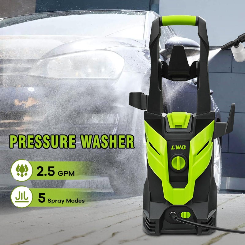 LWQ Pressure Washer, Power Washer with 4 Quick Connect Nozzles 1 Foam Cannon, High Pressure Cleaning Machine for Cars/Fences/Driveways/Patios/Farms/Home Cleaning - Image 2