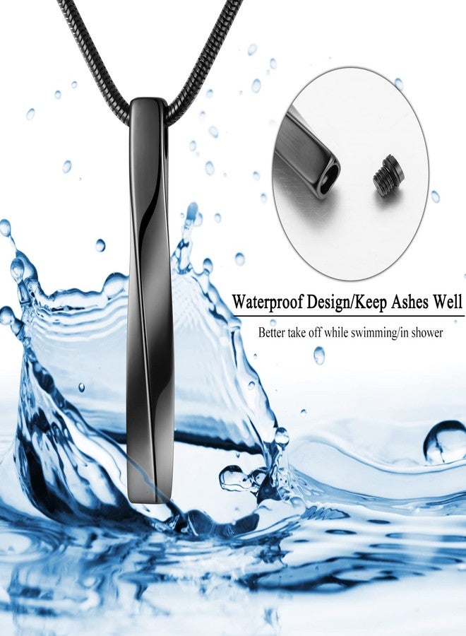 abooxiu 2 PCs Cremation Jewelry for Ashes Twist Bar Urn Necklace for Ashes Cremation Memorial Jewelry Stainless Steel Ashes Jewelry Keepsakes For Women Men - Image 5