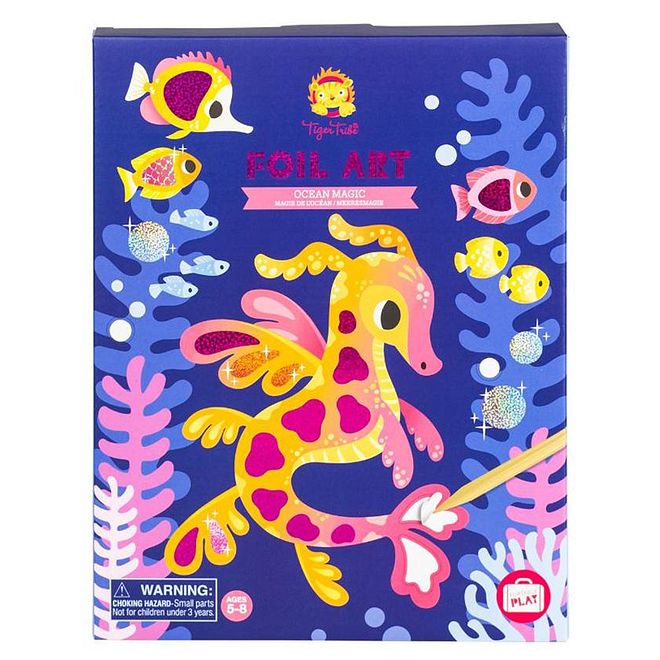 Tiger Tribe Foil Art - Ocean Magic Coloring Set , Underwater Adventure with Mermaids & Sea Creatures , Ages 5+ , Craft Kit with Holographic Foil & Tools - Image 1