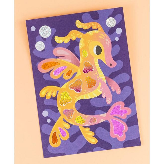 Tiger Tribe Foil Art - Ocean Magic Coloring Set , Underwater Adventure with Mermaids & Sea Creatures , Ages 5+ , Craft Kit with Holographic Foil & Tools - Image 2