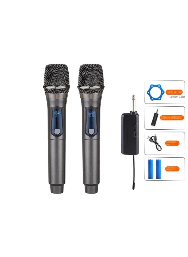 Live Wireless Microphone Home Karaoke One-drag-two Outdoor Sound System Tv Singing Conference Stage Sound Card Microphone - Image 1