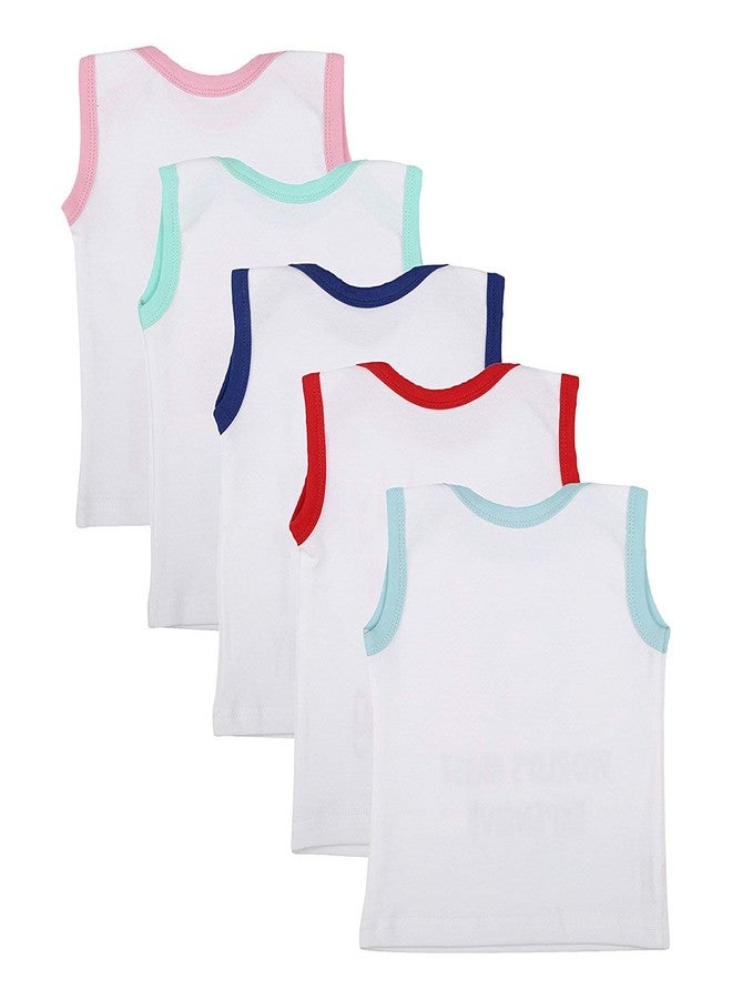 First Kids Step Boys' & Girls' T-Shirt (Pack of 5) (Cut-White-Qutoes_White_18-24 Months) - Image 2