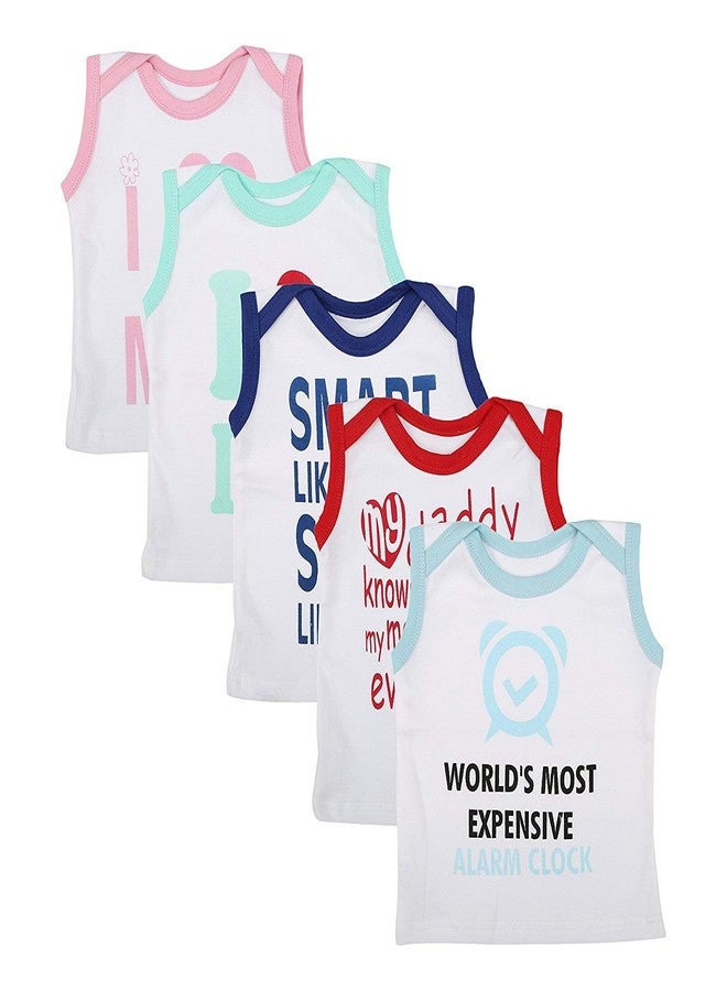 First Kids Step Boys' & Girls' T-Shirt (Pack of 5) (Cut-White-Qutoes_White_18-24 Months) - Image 1