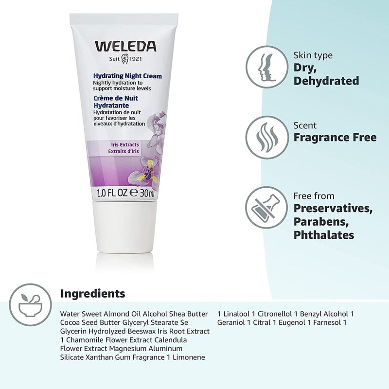 Weleda Hydrating Night Face Cream, 1 Fluid Ounce, Plant Rich Moisturizer with Iris Root, Calendula and Chamomile - Image 2