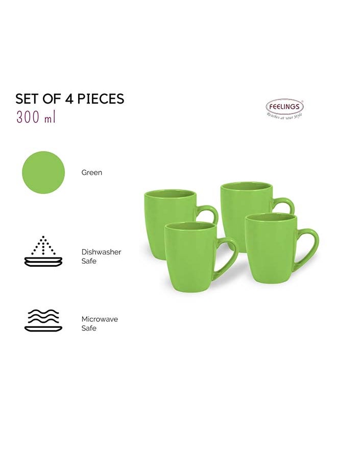Feelings FEELINGS Stoneware Mug Set of 4 , Green 300ml  - Image 3