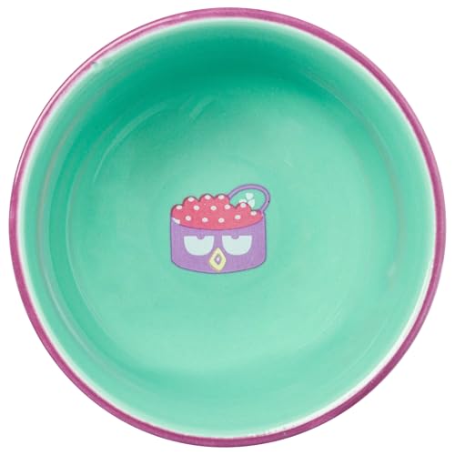 Silver Buffalo Sanrio Hello Kitty and Friends BadtzMaru Japanese Roe Purple Ceramic Sushi Set with Dipping Sauce Dish and Matching Chopsticks - Image 3